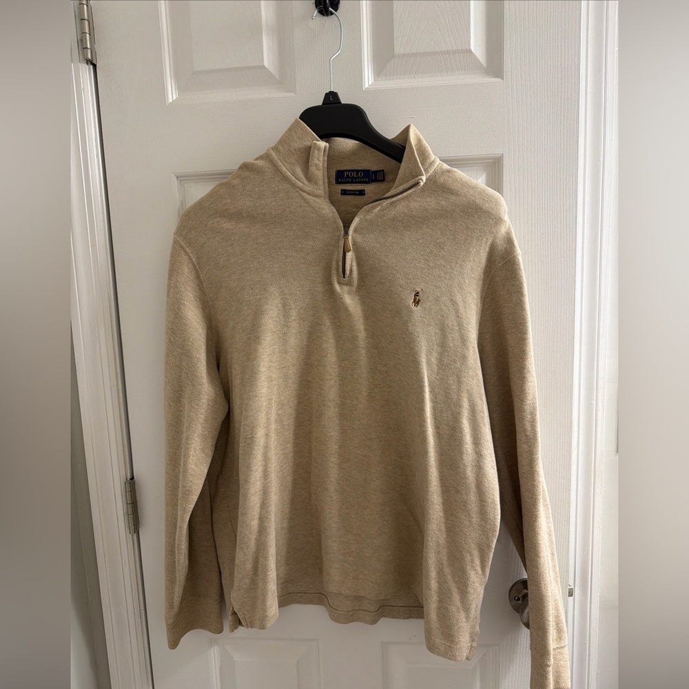 Polo by Ralph Lauren Men’s Tan Half-Zip Sweater Large L